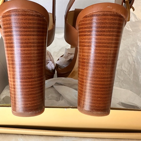 Michael Kors Brown Heeled Sandals with T-Strap Design - Picture 8 of 9